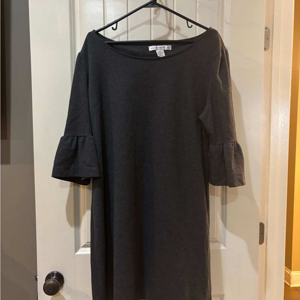 Old Navy Black Sheath Dress with Bell Sleeves